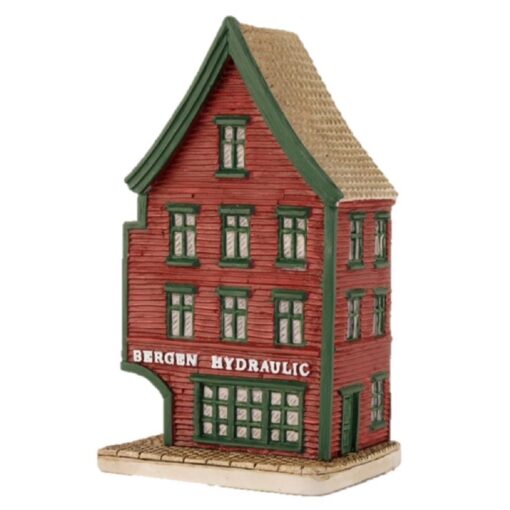 Hydraulic Bryggen i Bergen miniatyrhus, 10 cm, håndlagd av Lillesanddesign.no