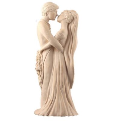 Brudepar skulptur lys marmor, 45 cm, håndlagd av LIllesanddesign.no
