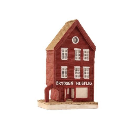 Husflid, Bryggen i Bergen, miniatyrhus, 10 cm, håndlagd av Lillesanddesign.no