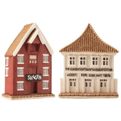 Stavanger miniatyrhus samlepakke, 10 hus, 11 cm, håndlagd av Lillesanddesign.no