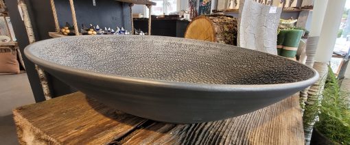 Fat med mønster i sølv og sort, 35 cm i dia - Bilde 9