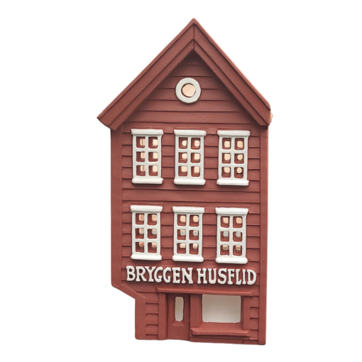 Bryggen Husflid telyslykt, 13 cm, håndlagd av Lillesanddesign.no