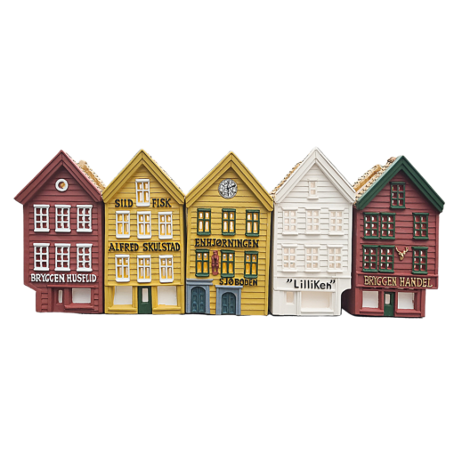 Bryggen i Bergen, telyslykter, 13 cm, håndlagd av Lillesanddesign.no