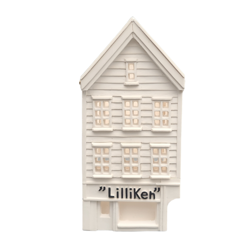 Bryggen Lilliken telyslykt, 13 cm, håndlagd av Lillesanddesign.no