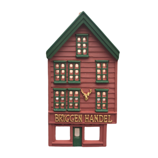 Bryggen Handel telyslykt, 13 cm, håndlagd av Lillesanddesign.no