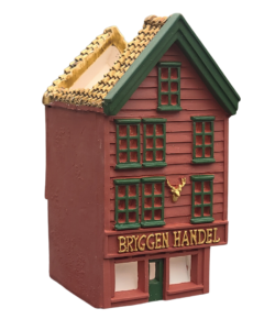 Bryggen Handel telyslykt, 13 cm, håndlagd av Lillesanddesign.no