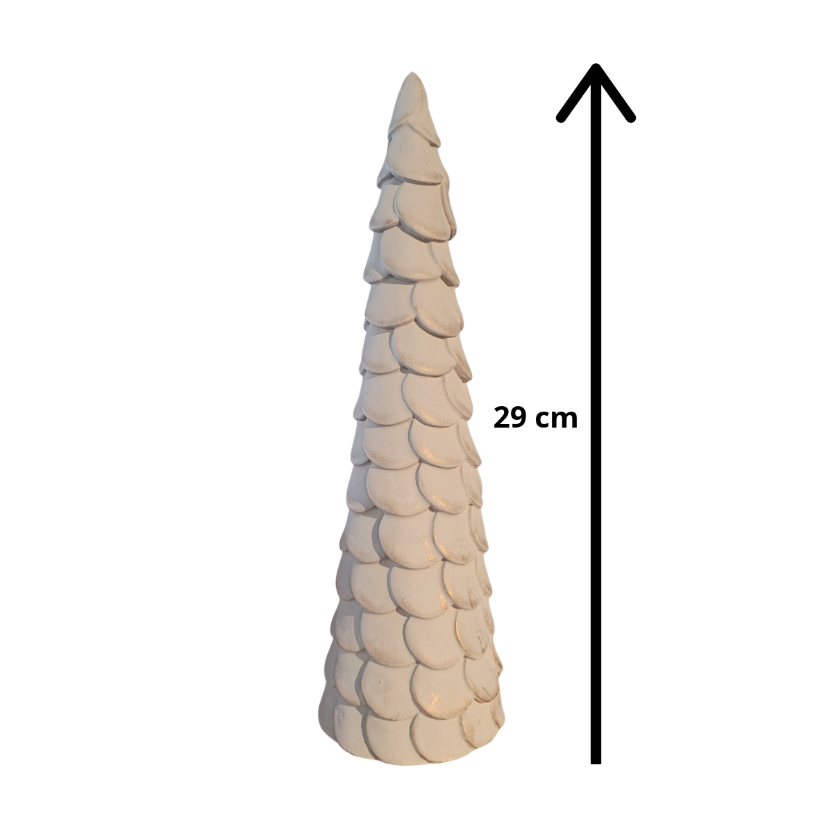 Tre, medium, beige, 29 cm er et dekorativt tre, håndlagd og håndmalt av Lise i Lillesand Design. Serien består av 3 størrelser og lages i 4 farger.